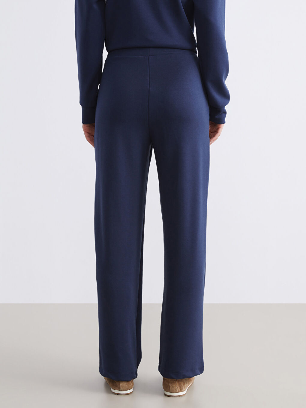 Lacivert Beli Lastikli Modal Karışımlı Kadın Eşofman Altı-3