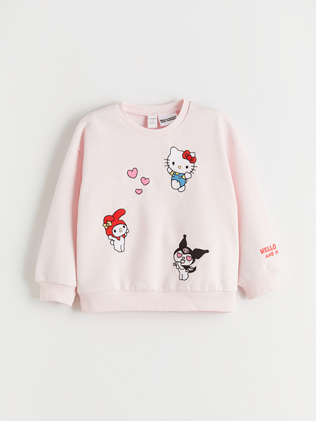 Pembe Hello Kitty Lisanslı Kız Çocuk Kalın Sweatshirt