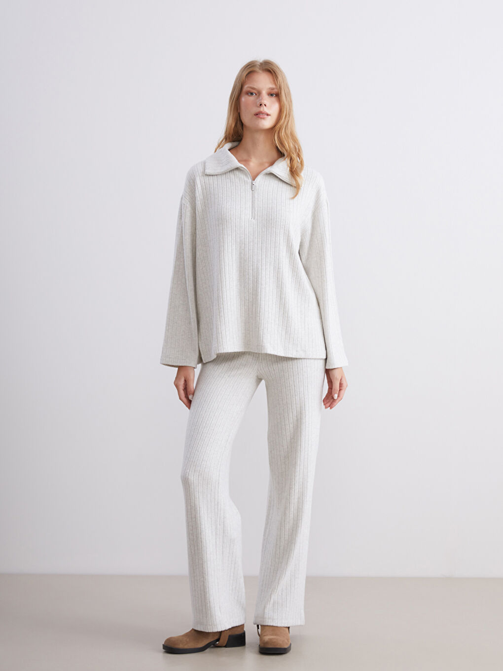 Polo Neck Oversize Women's Sweatshirt-1