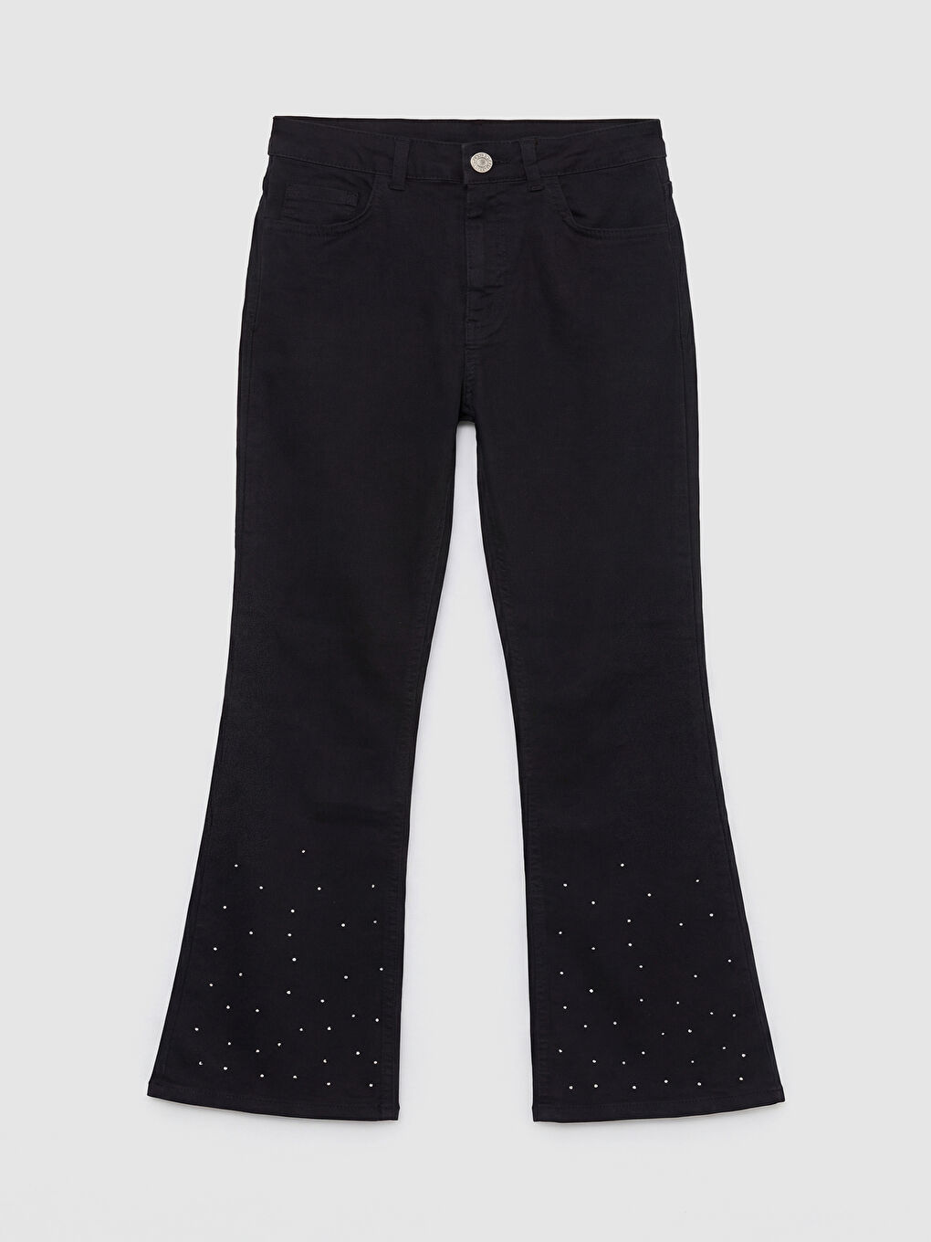 Flare Rhinestone Embellished Girls' Jeans