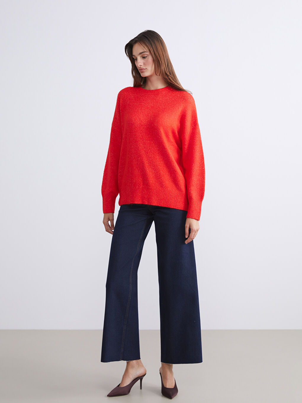 Crew Neck Oversize Women's Knitwear Sweater-1