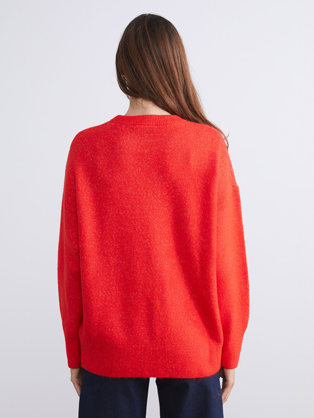 Crew Neck Oversize Women's Knitwear Sweater-3