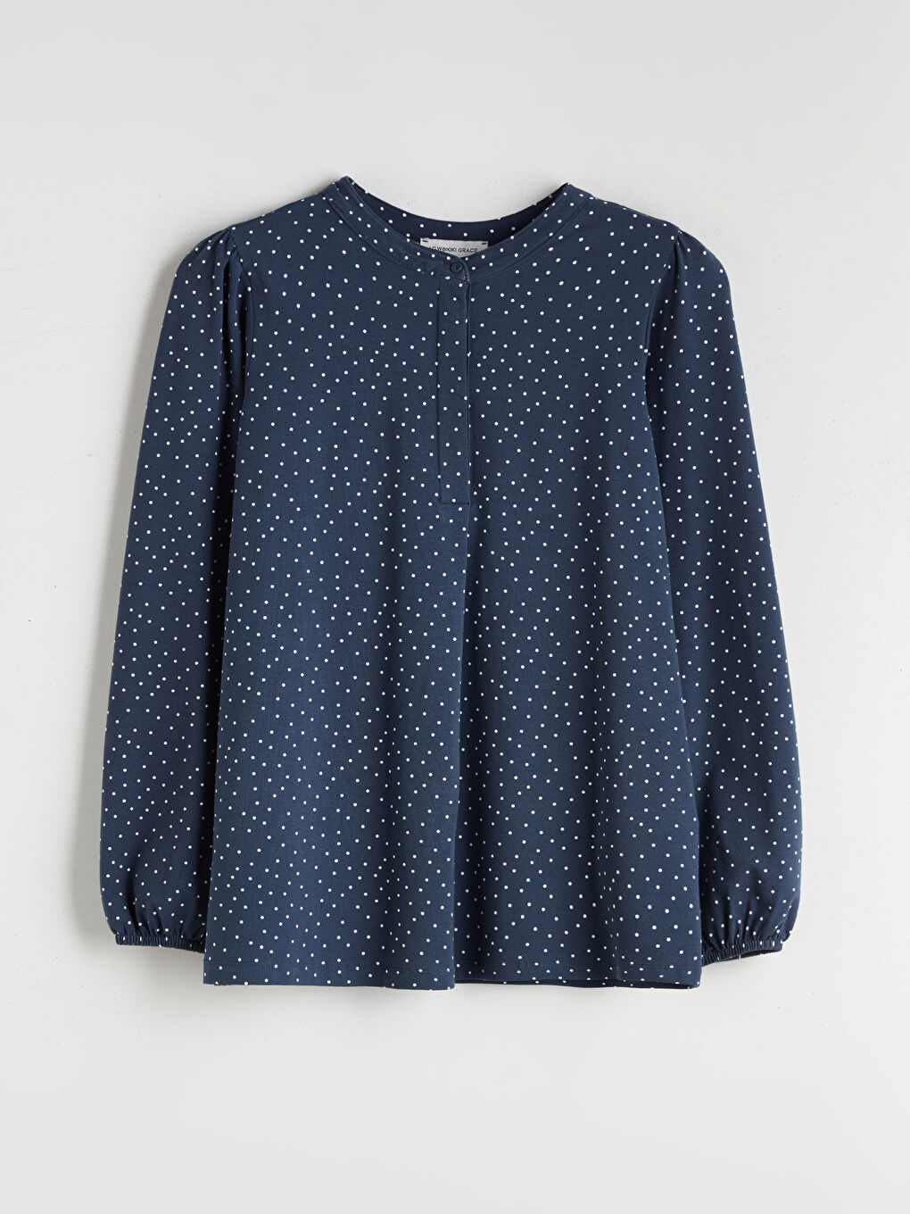 Crew Neck Polka Dot Blouse-6