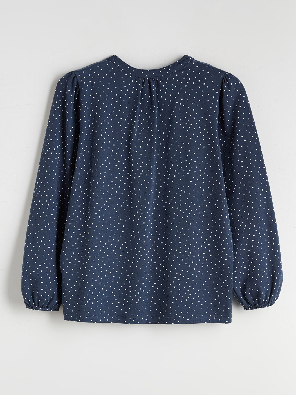 Crew Neck Polka Dot Blouse-7