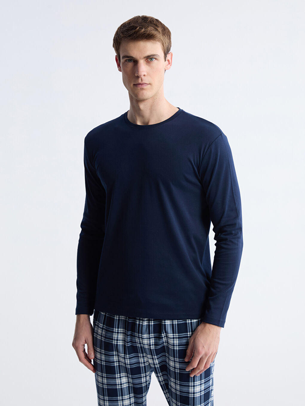 Lacivert Standart Kalıp Erkek Pijama Takımı-1