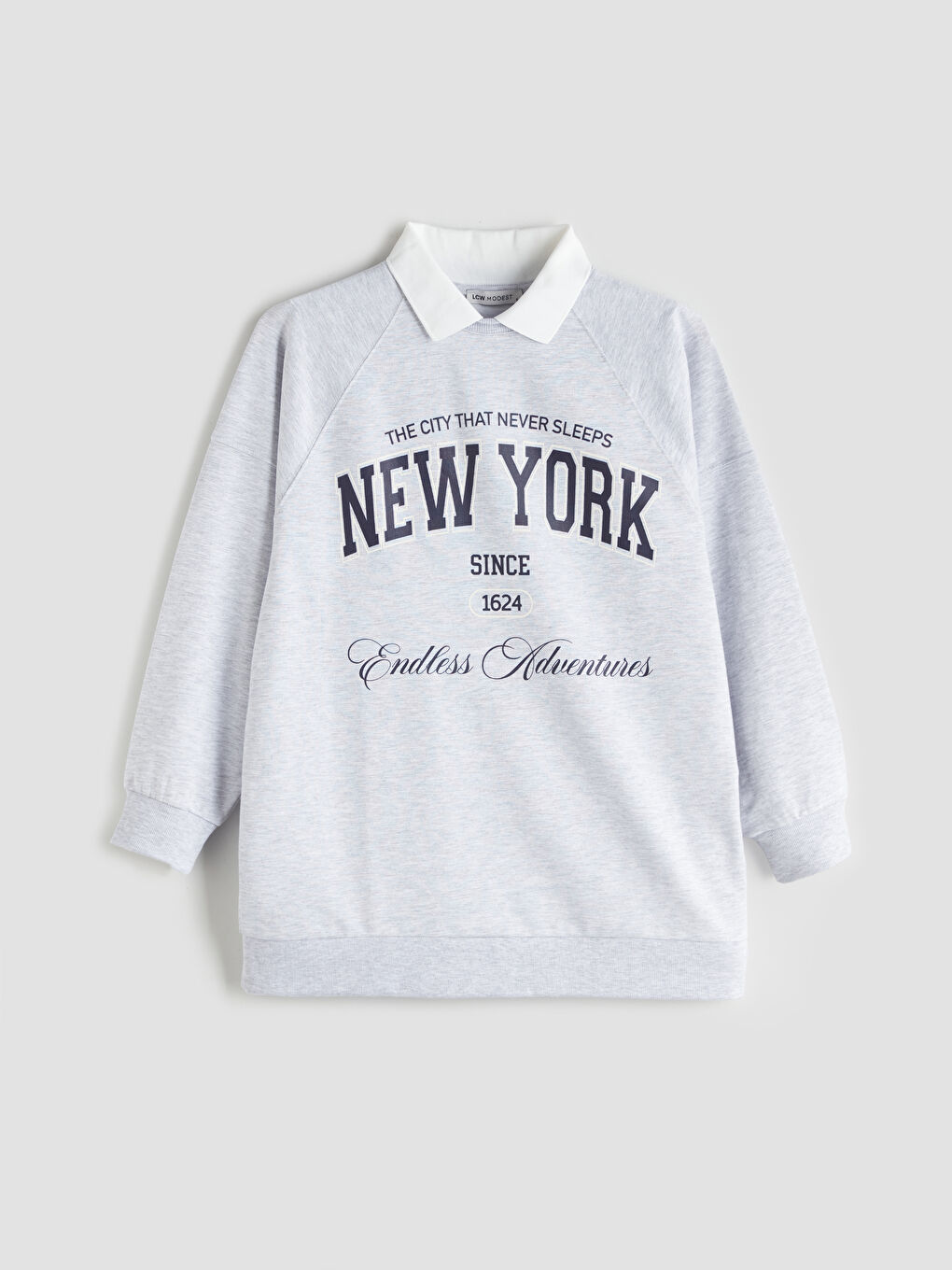 LCW Modest Woman GREY Sweatshirt Tunic -W5I859Z8-CT3