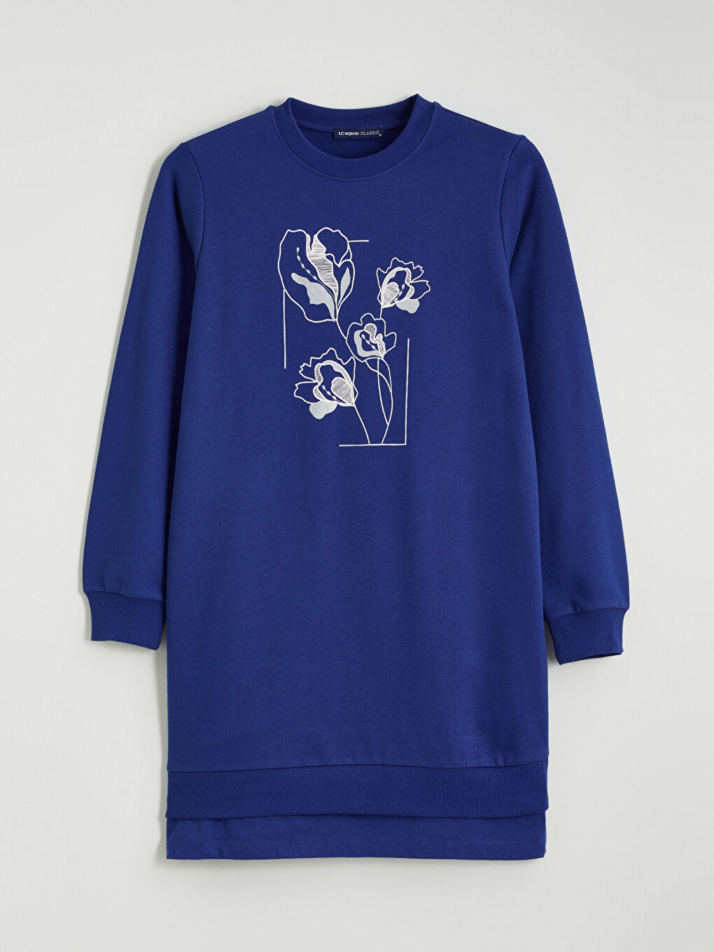 Crew Neck Floral Women's Sweatshirt Tunic-4