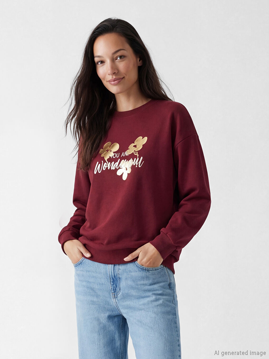 تونيك رياضي مطبوع واسع للنساء