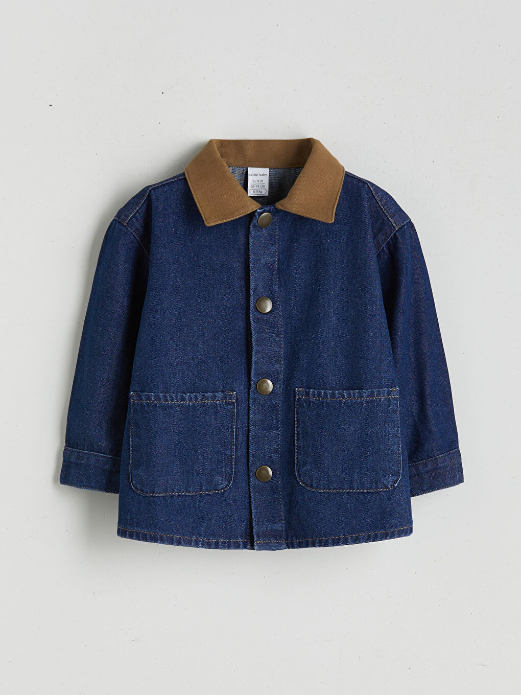 İndigo Kontrast Yakalı Erkek Bebek Jean Ceket
