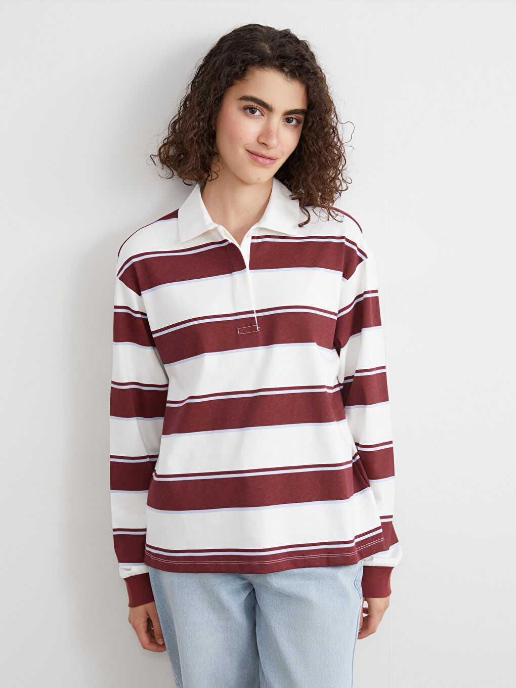 XSIDE Polo Neck Oversize Women's Sweatshirt -W5I873Z8-LET