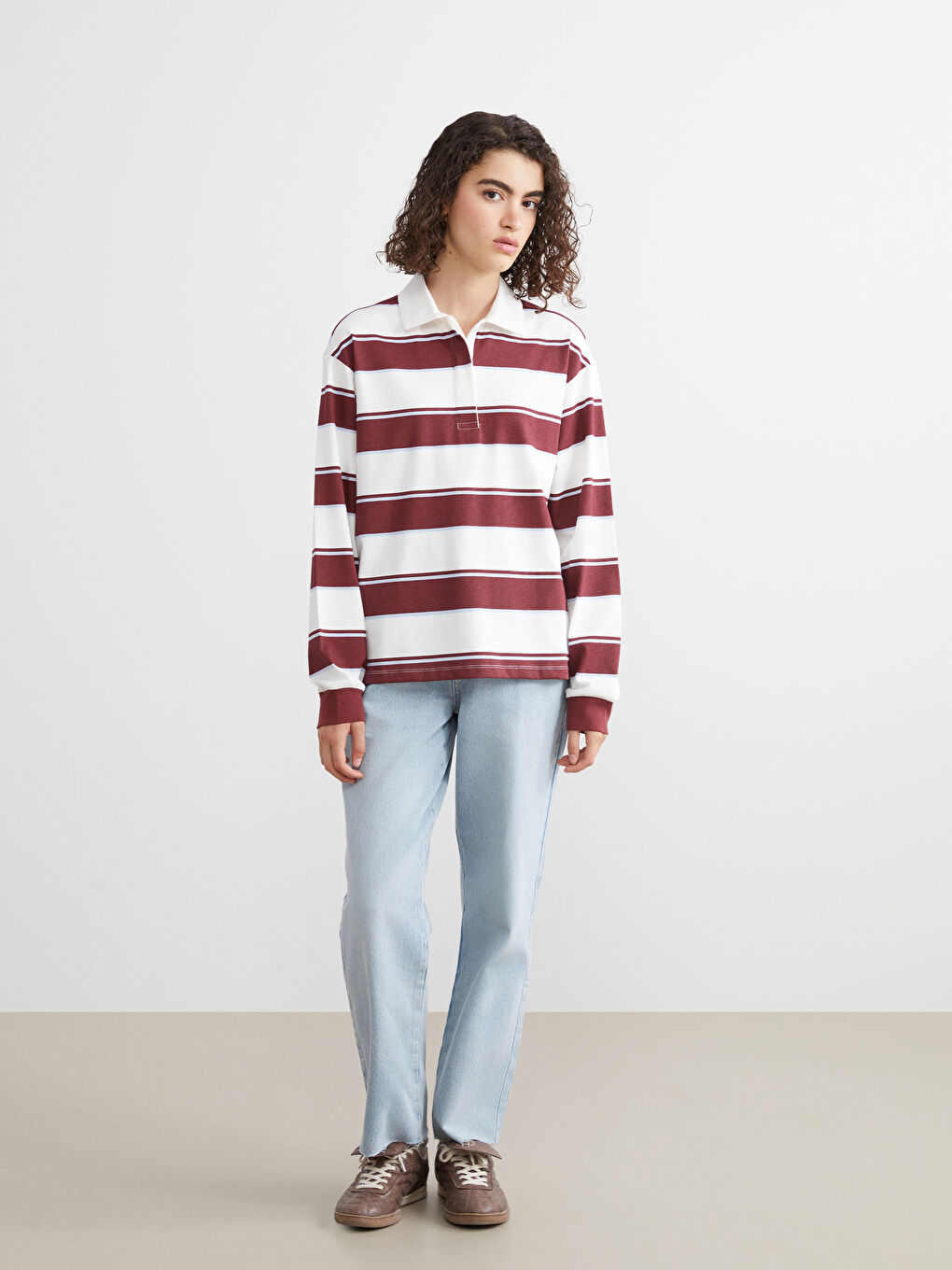 XSIDE Polo Neck Oversize Women's Sweatshirt -W5I873Z8-LET