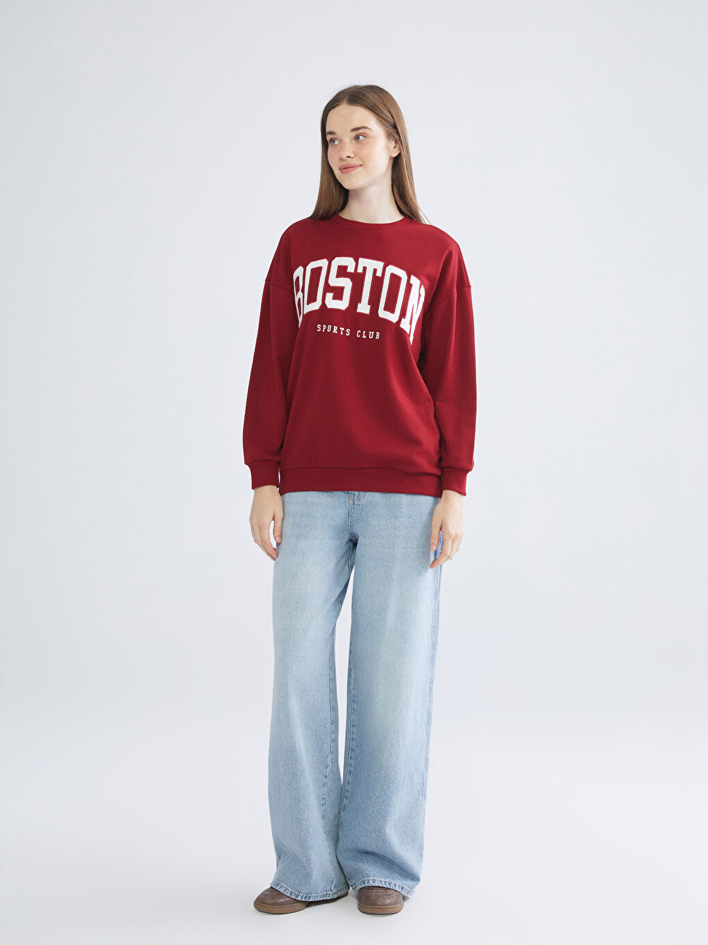 XSIDE Crew Neck Printed Oversize Women's Sweatshirt -W5I878Z8-YHR