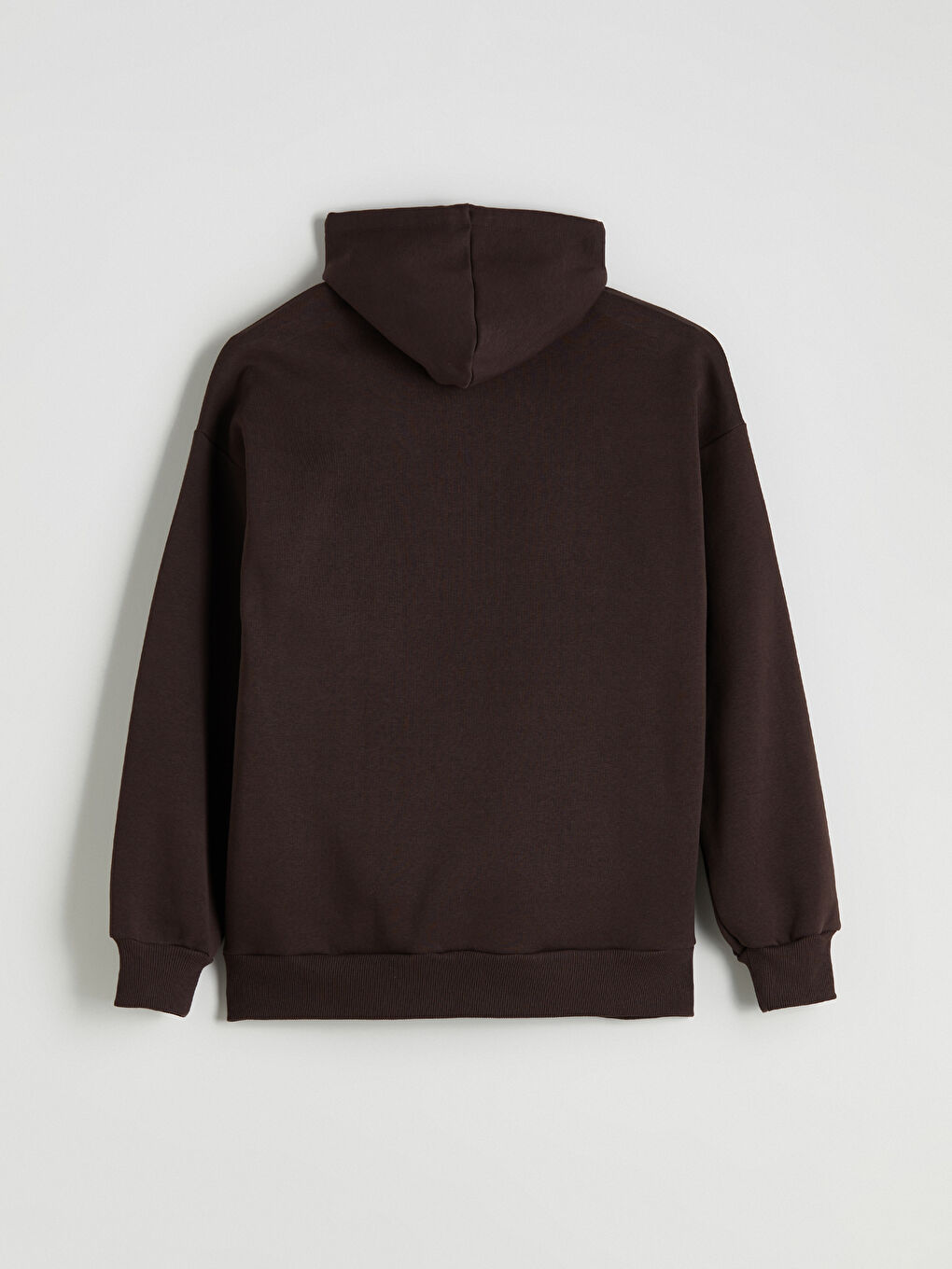 Kahverengi Kapüşonlu Oversize Kadın Kalın Fermuarlı Sweatshirt-6