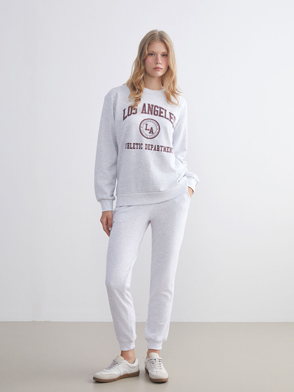 Gri Beli Lastikli Kadın Jogger Eşofman Altı