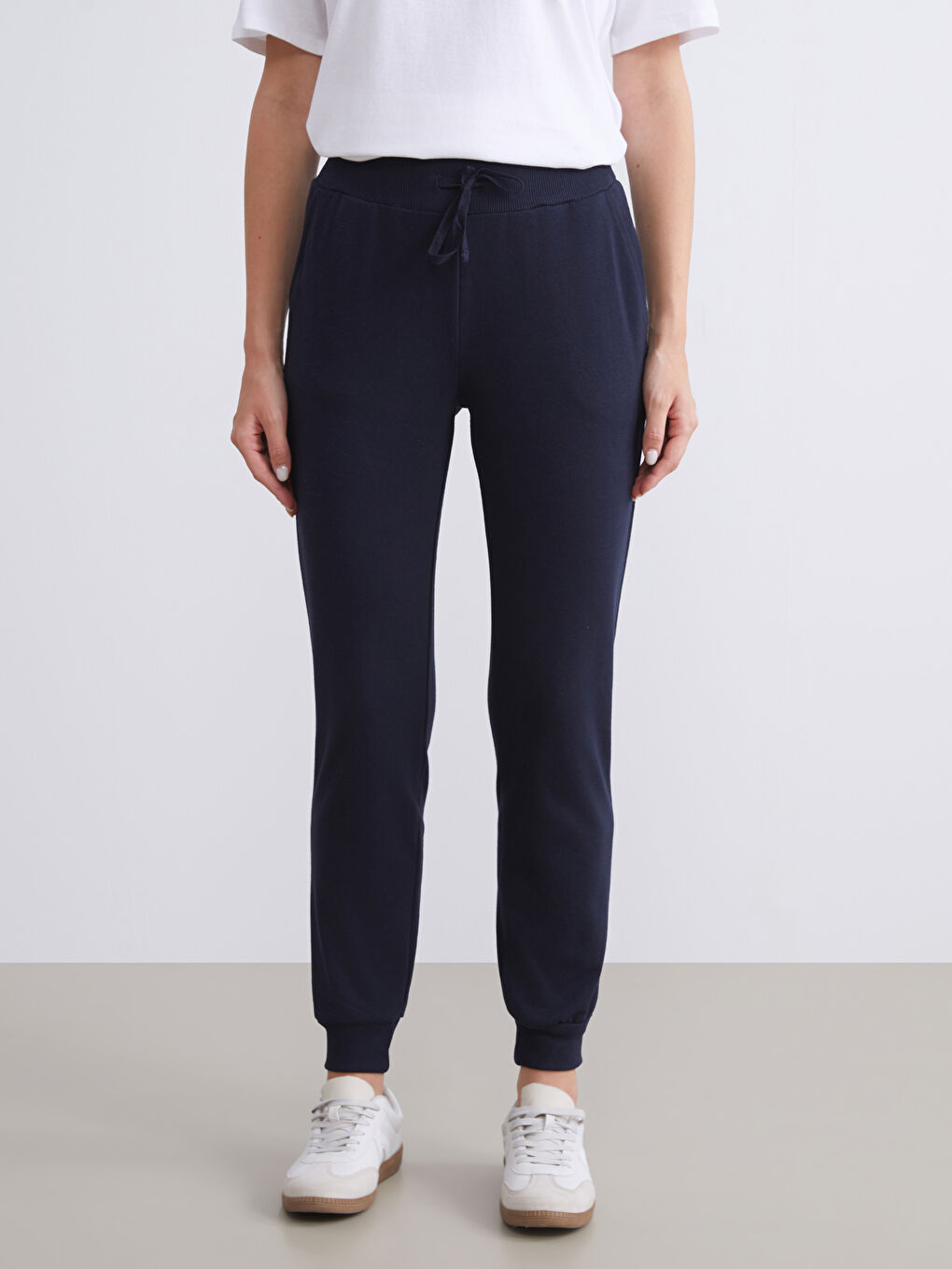 Lacivert Beli Lastikli Kadın Jogger Eşofman Altı-2
