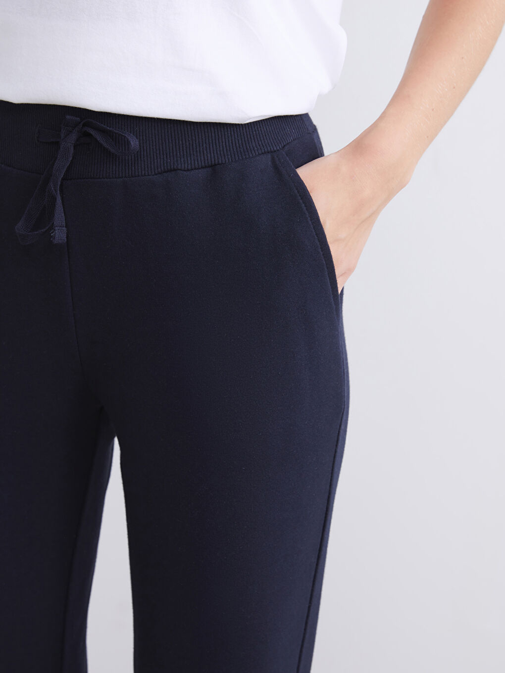 Lacivert Beli Lastikli Kadın Jogger Eşofman Altı-3