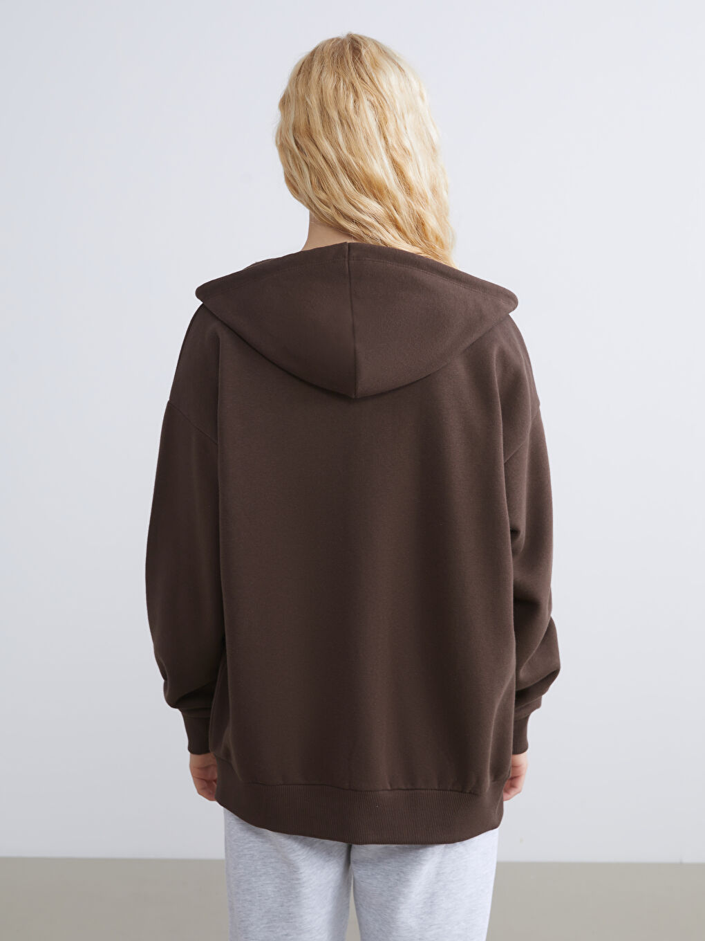 Толстовка на блискавці з капюшоном оверсайз для жінок товста-3