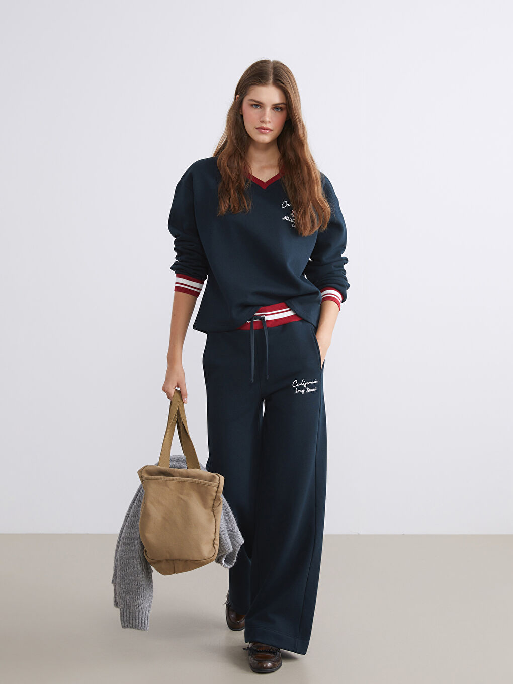 XSIDE Elastic Waist Embroidered Women's Thick Sweatpants -W5I894Z8-YZA