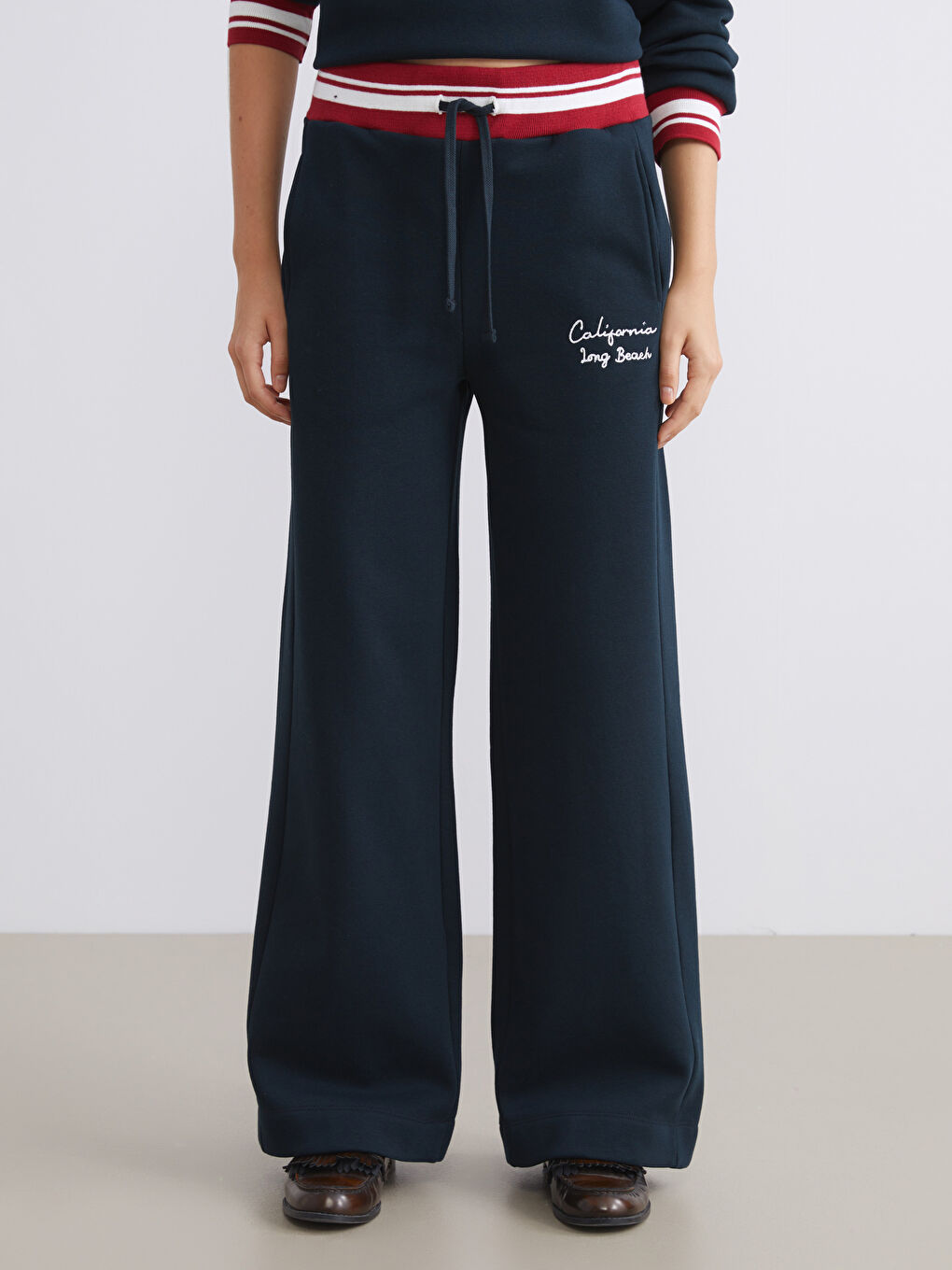 XSIDE Elastic Waist Embroidered Women's Thick Sweatpants -W5I894Z8-YZA