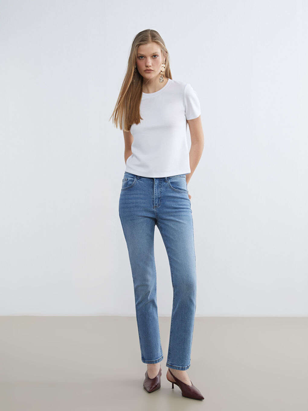 Schlanke Passform Damen Jeans-1