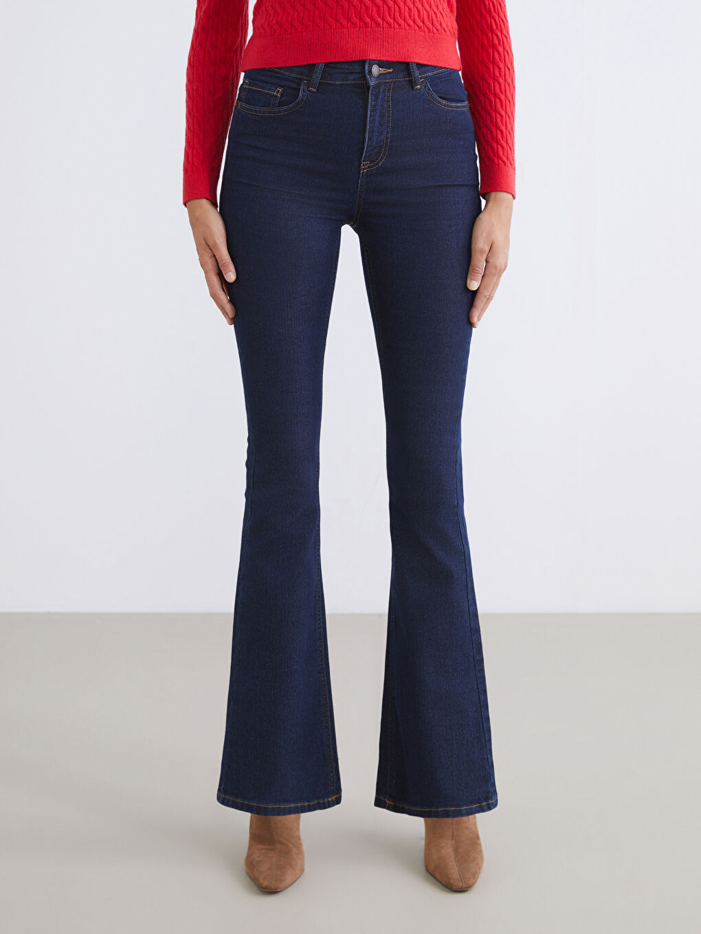 Әйелдерге арналған клеш джинс шалбар-1