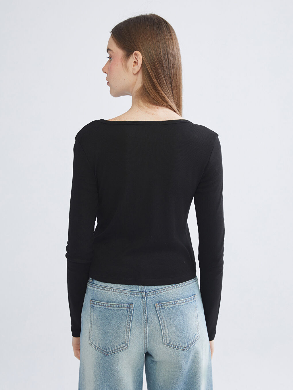 Әйелдерге арналған дөңгелек жағалы боди-3