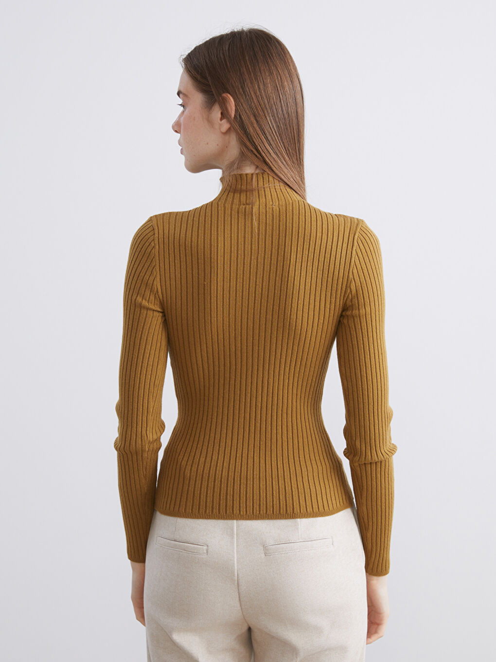 Half Turtleneck Striped Women's Knitwear Sweater-3