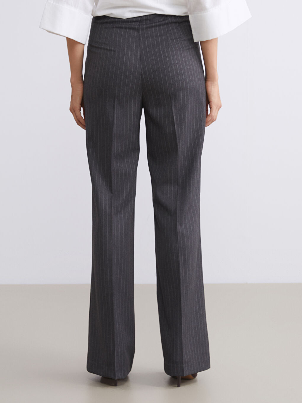 Slim Fit Striped Women's Trousers-3