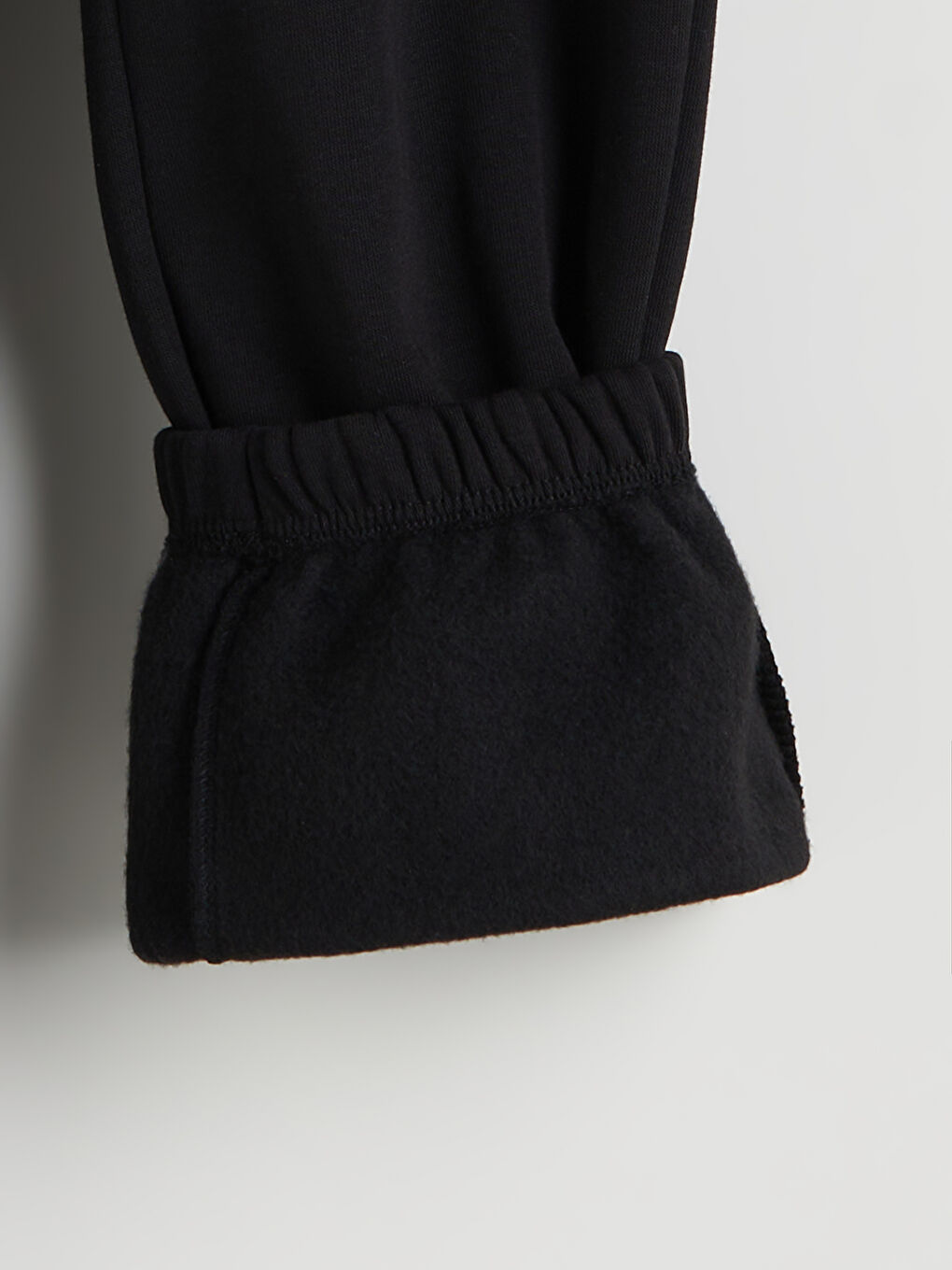 Siyah Beli Lastikli Kadın Kalın Jogger Eşofman Altı-6