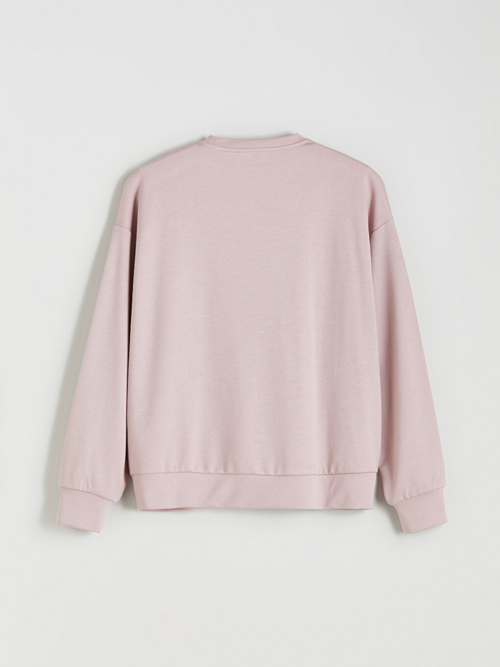 Pembe Bisiklet Yaka Oversize Kadın Sweatshirt-5