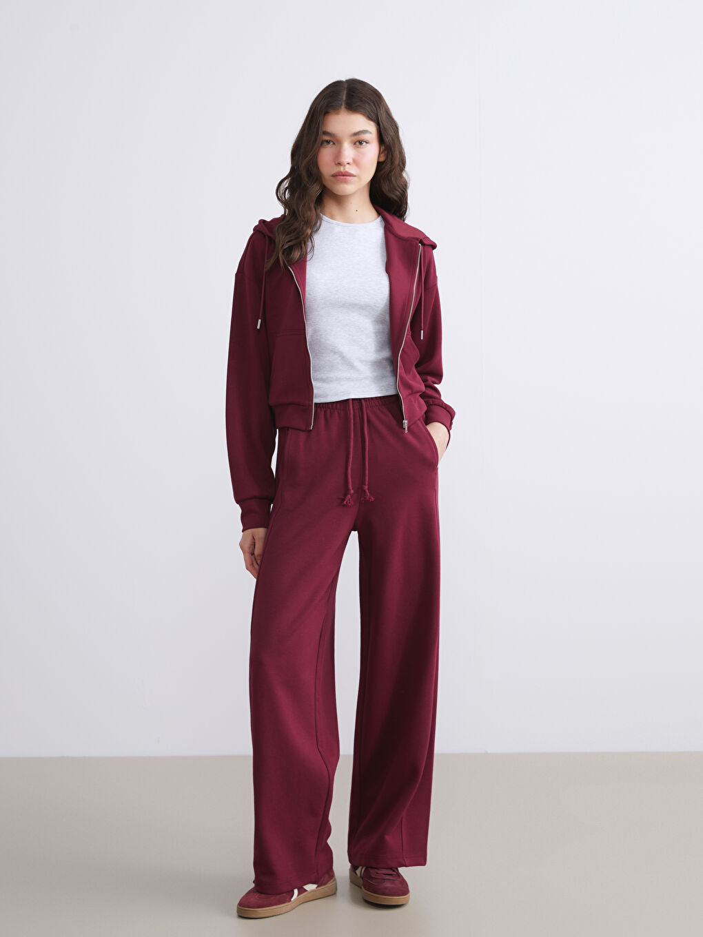 Elasticated Waist Wide Leg Women's Sweatpants