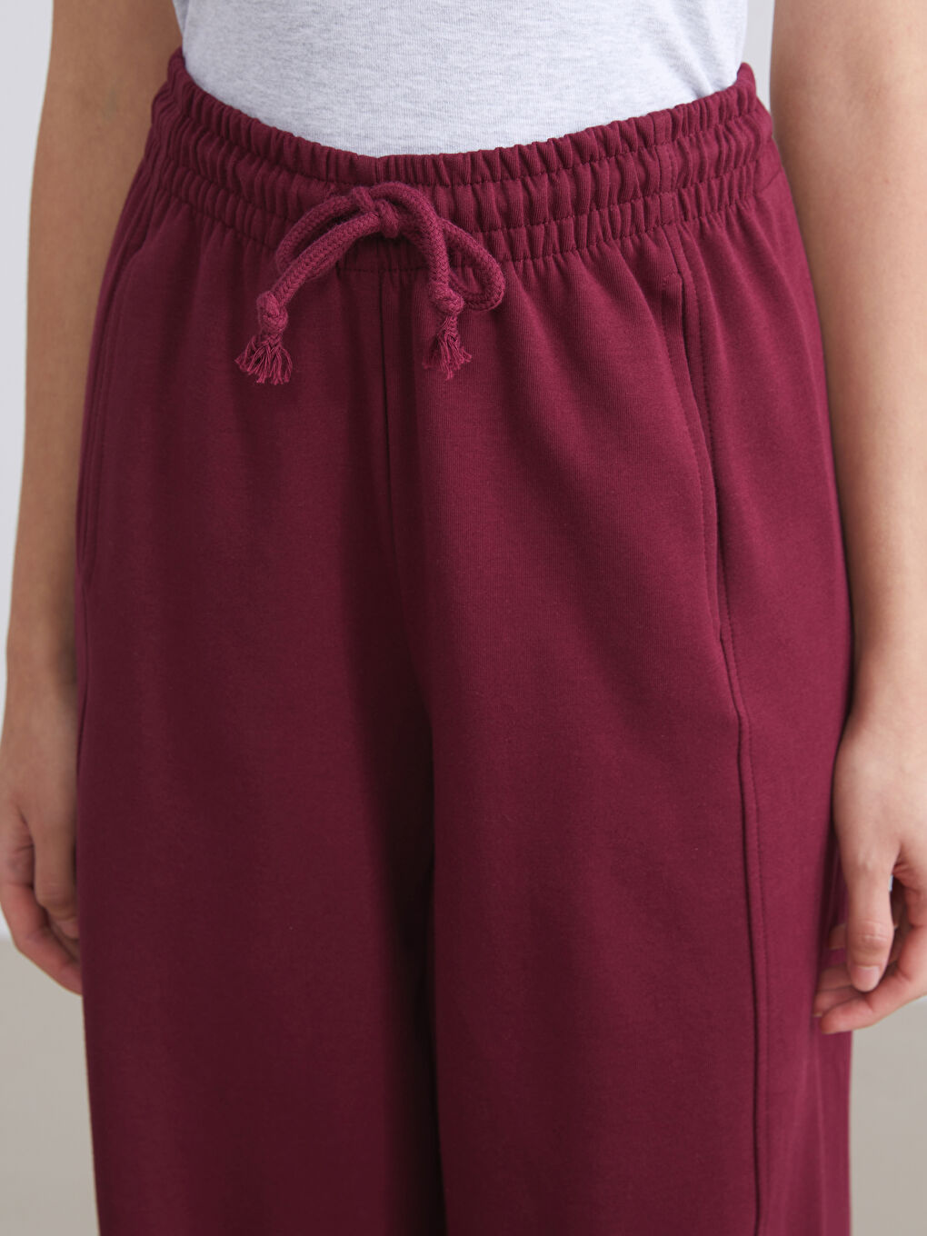 Elasticated Waist Wide Leg Women's Sweatpants-2