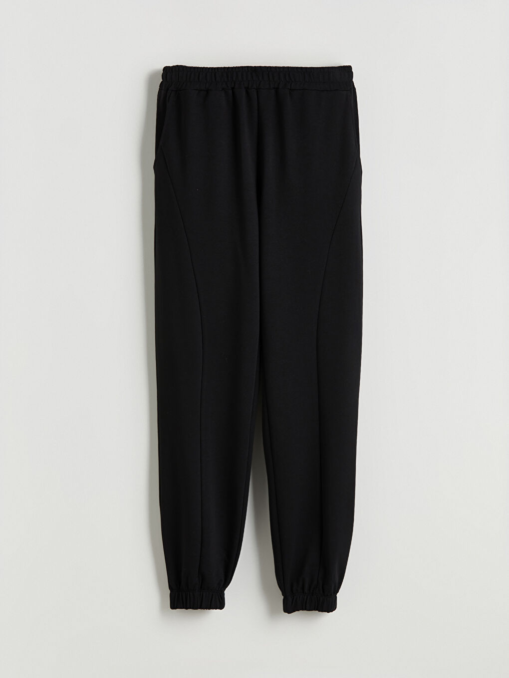 Siyah Beli Lastikli Kadın Jogger Eşofman Altı-4