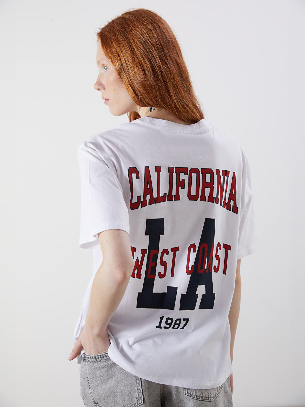 XSIDE Crew Neck California Printed Women's T-Shirt -W5I950Z8-Q6K