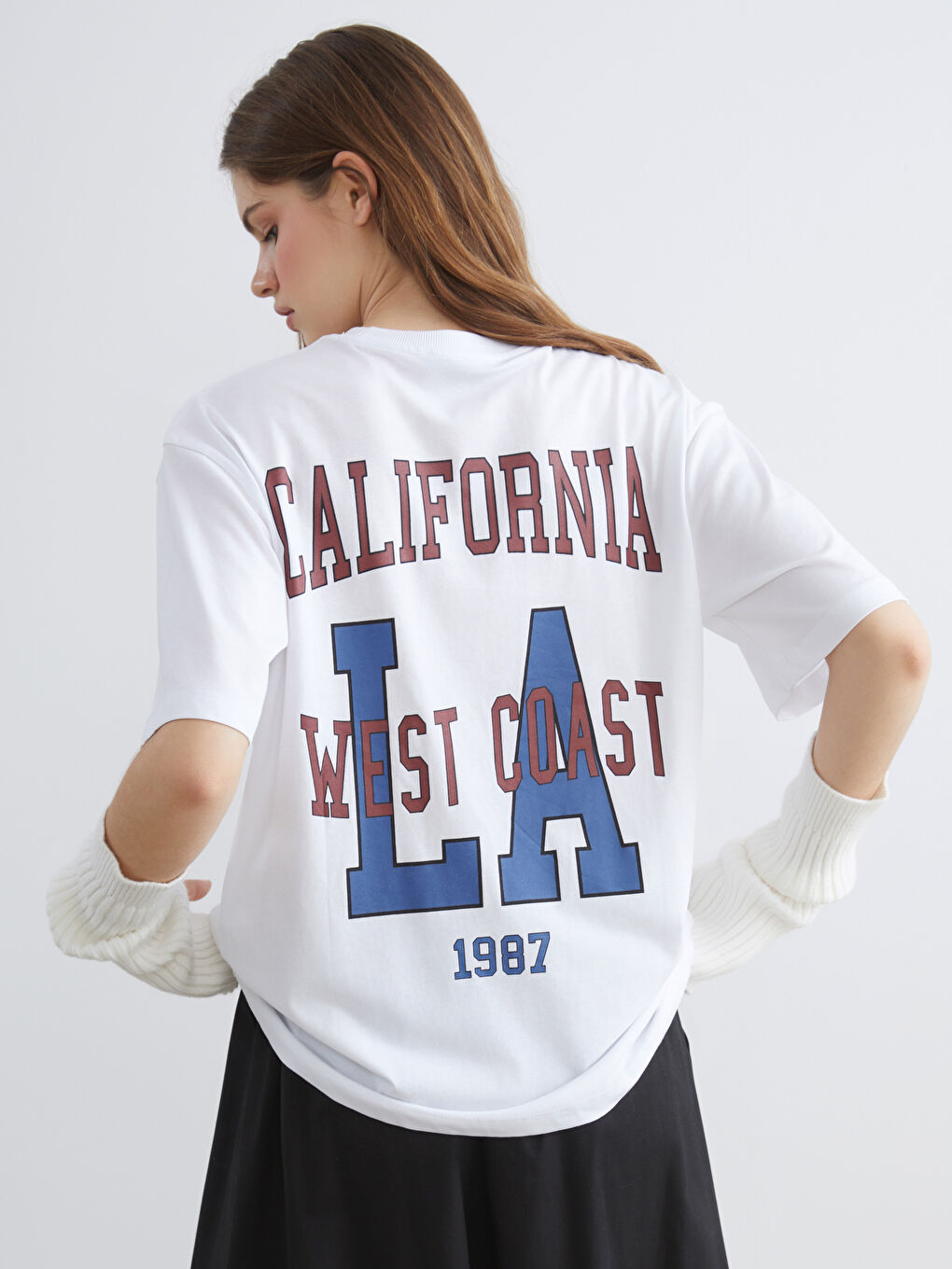XSIDE Crew Neck California Printed Women's T-Shirt -W5I950Z8-Q6K