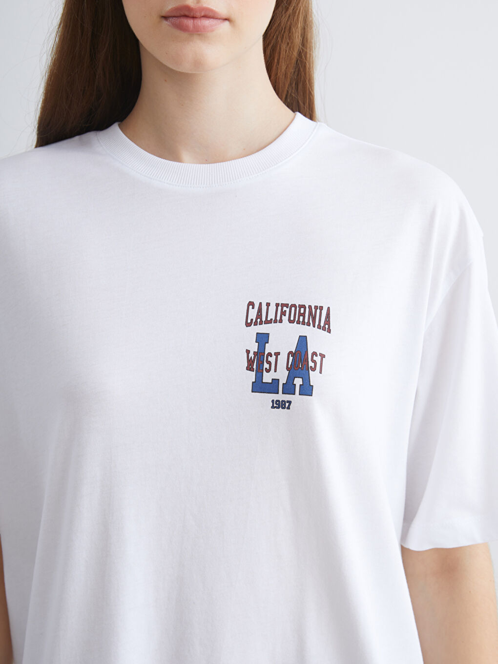 XSIDE Crew Neck California Printed Women's T-Shirt -W5I950Z8-Q6K