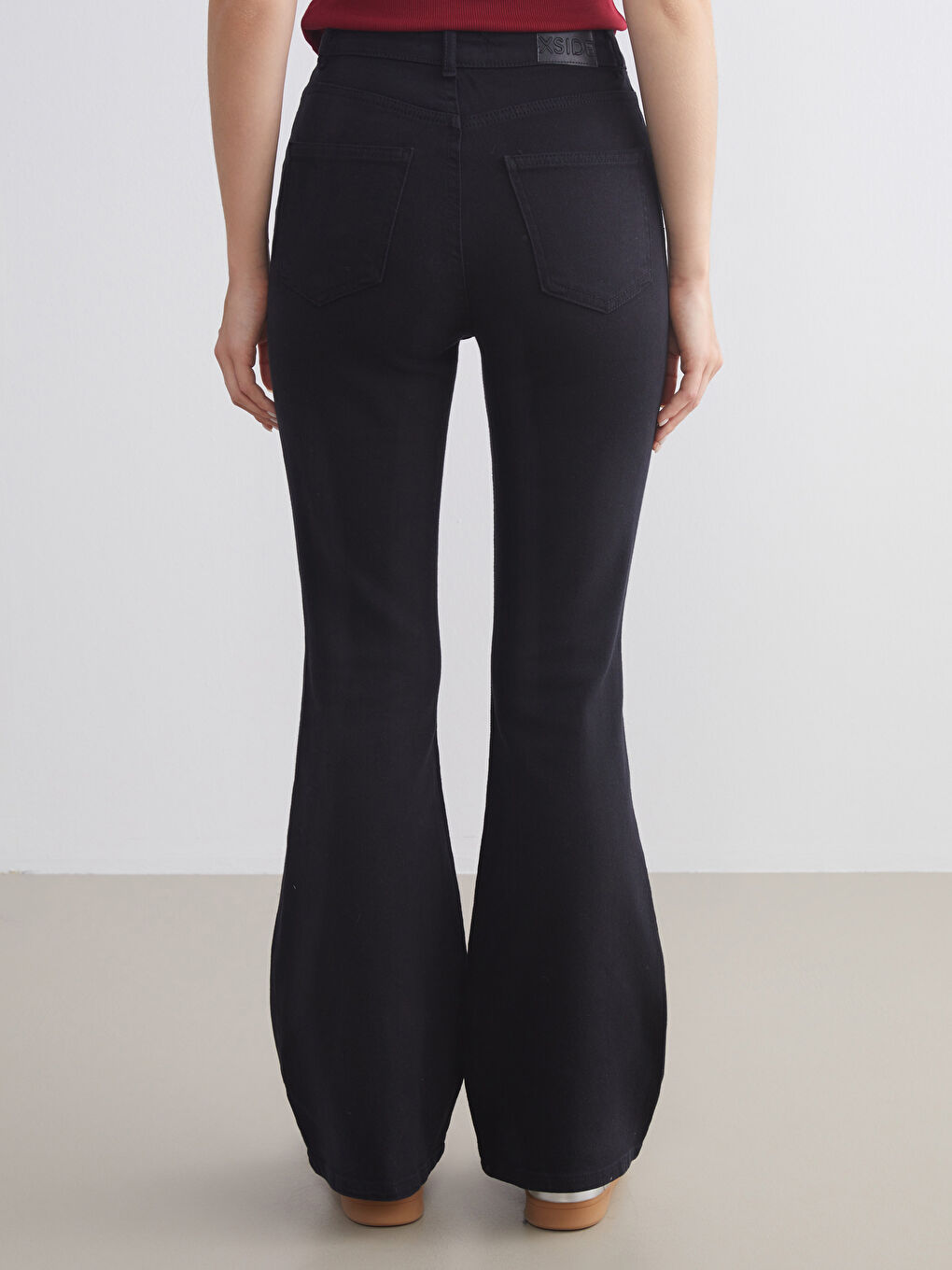 Siyah Mars Flare Kadın Jean Pantolon-3