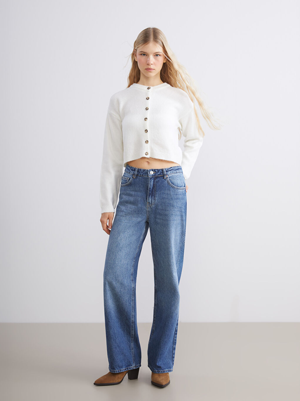 Mavi Wideleg Kadın Jean Pantolon