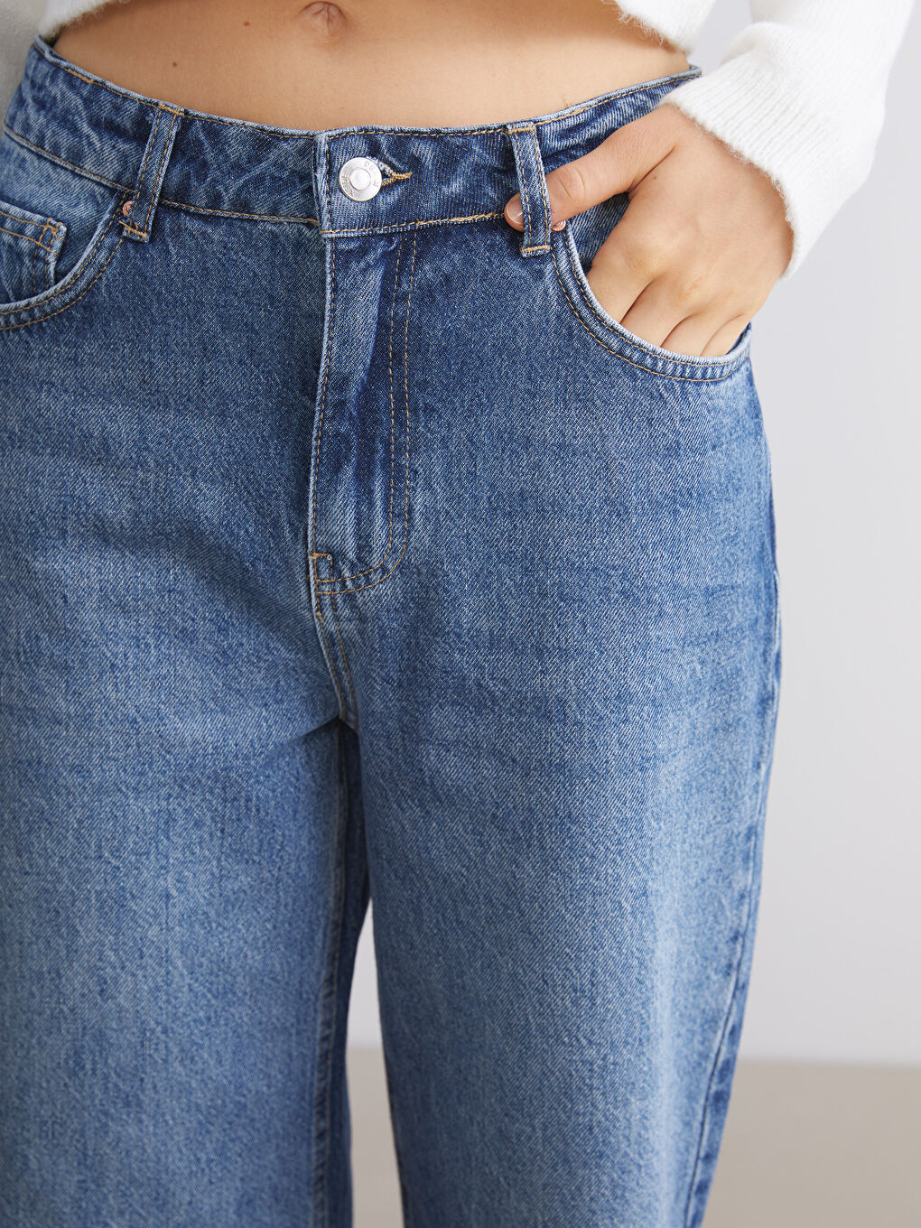 Mavi Wideleg Kadın Jean Pantolon-2