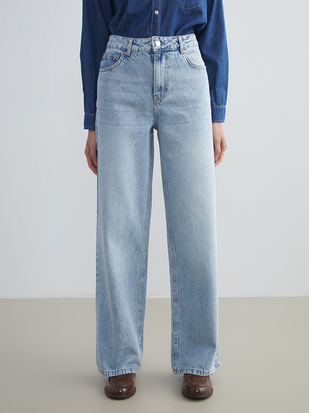 Женские широкие джинсы-1