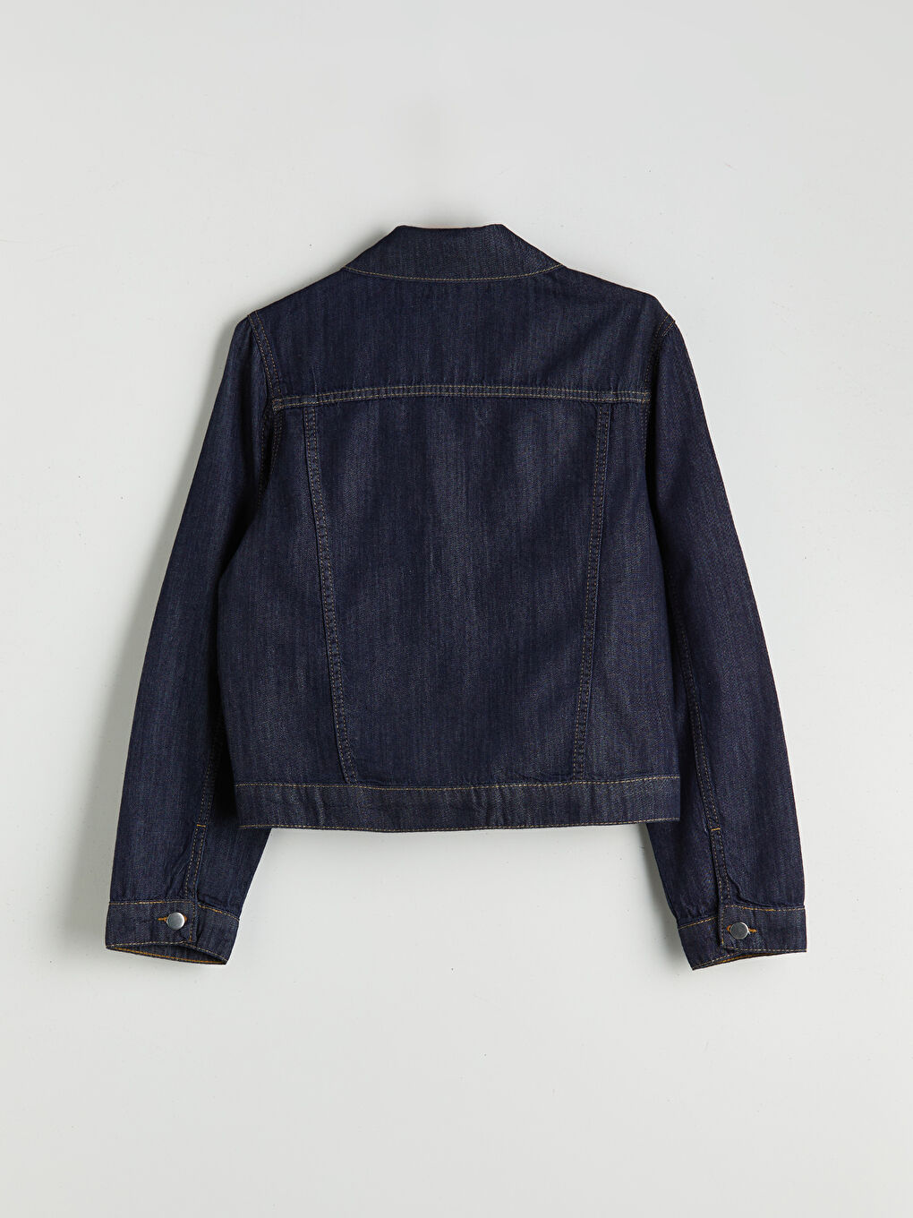 Mavi Gömlek Yaka Kadın Jean Ceket-5