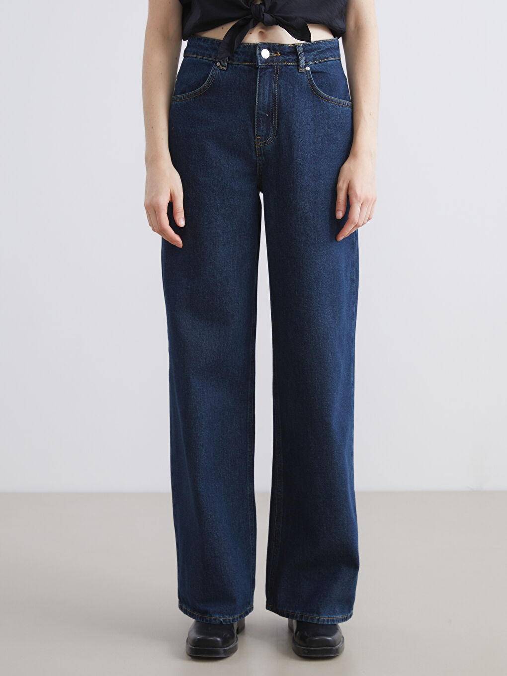 Mavi Wideleg Kadın Jean Pantolon-2