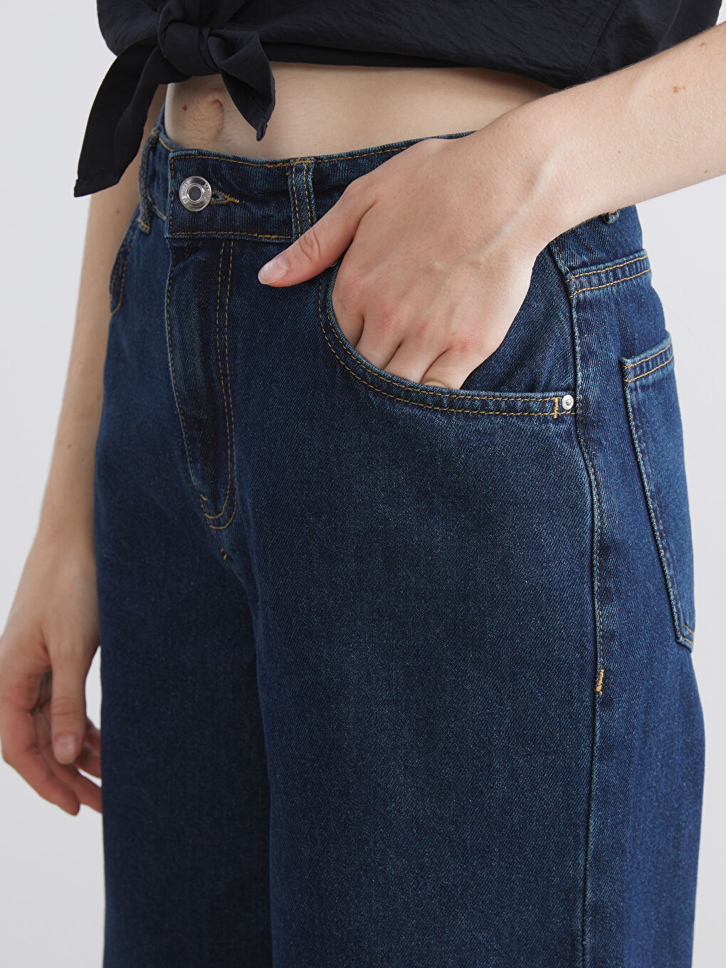 Mavi Wideleg Kadın Jean Pantolon-3