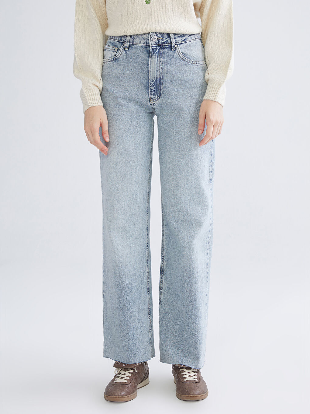 Mavi Wideleg Kadın Jean Pantolon-1