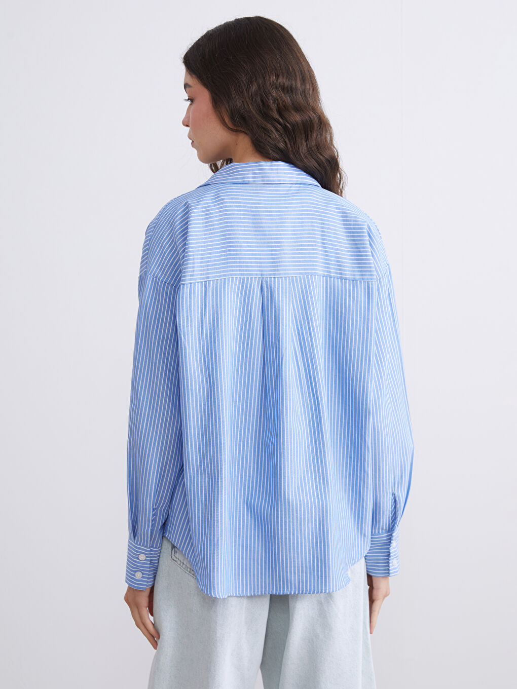 Striped Oversize Oxford Women's Shirt-5