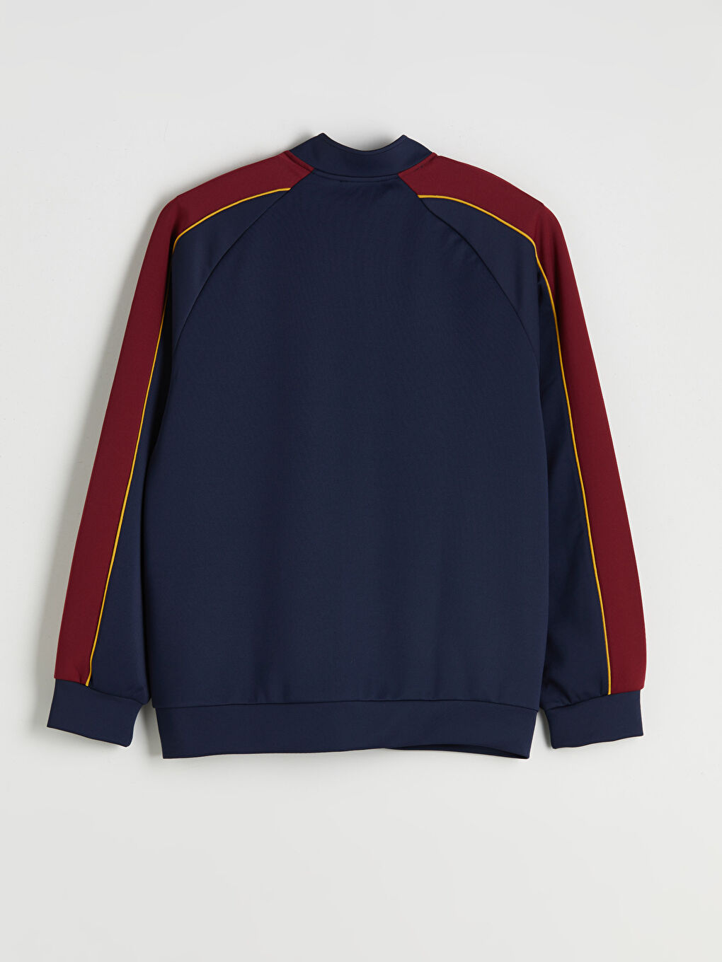 Lacivert Standart Kalıp Barcelona Baskılı Erkek Taraftar Fermuarlı Sweatshirt-5