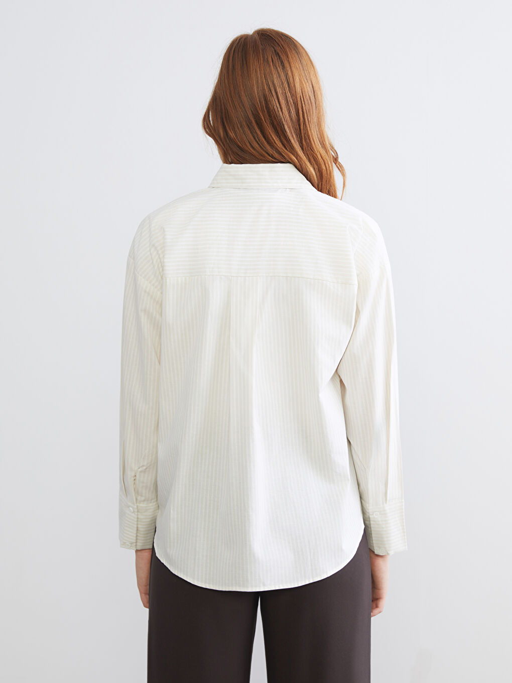 Chemise Rayée Oversize en Popeline pour Femmes-3