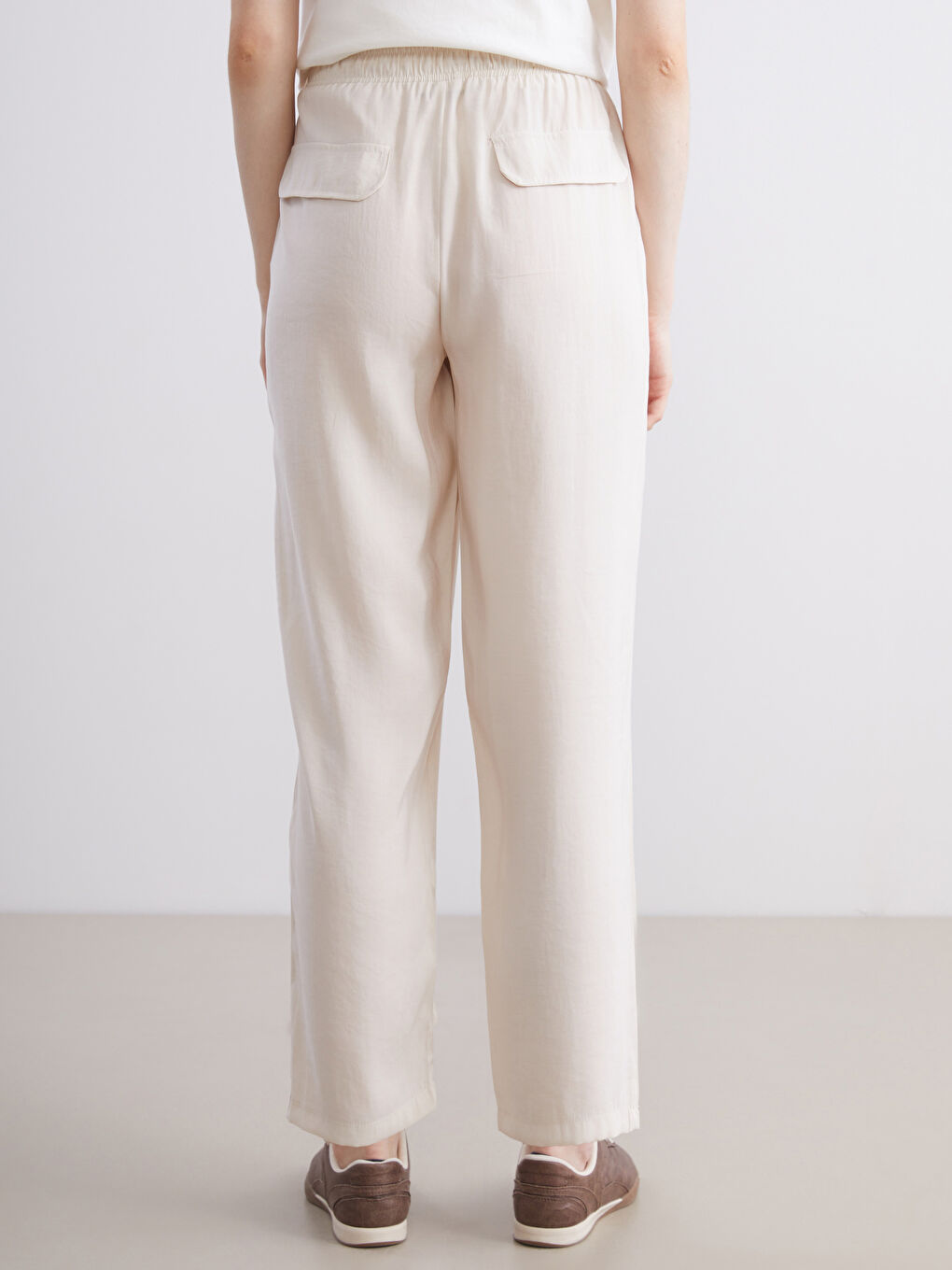 Elasticated Waist Modal Blend Women's Trousers-7