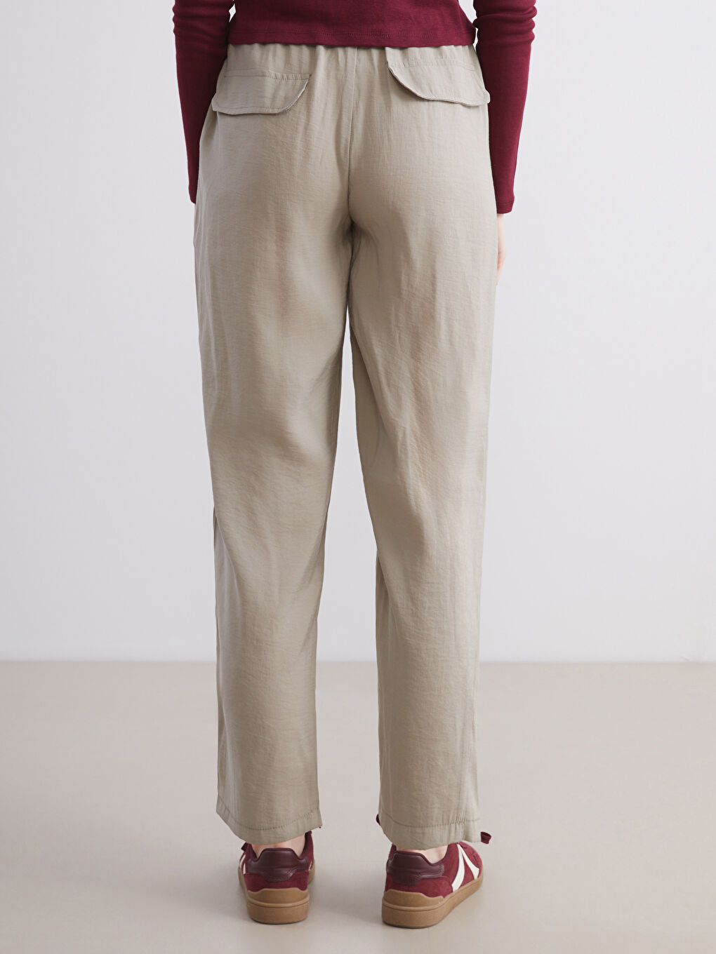 Elasticated Waist Modal Blend Women's Trousers-7