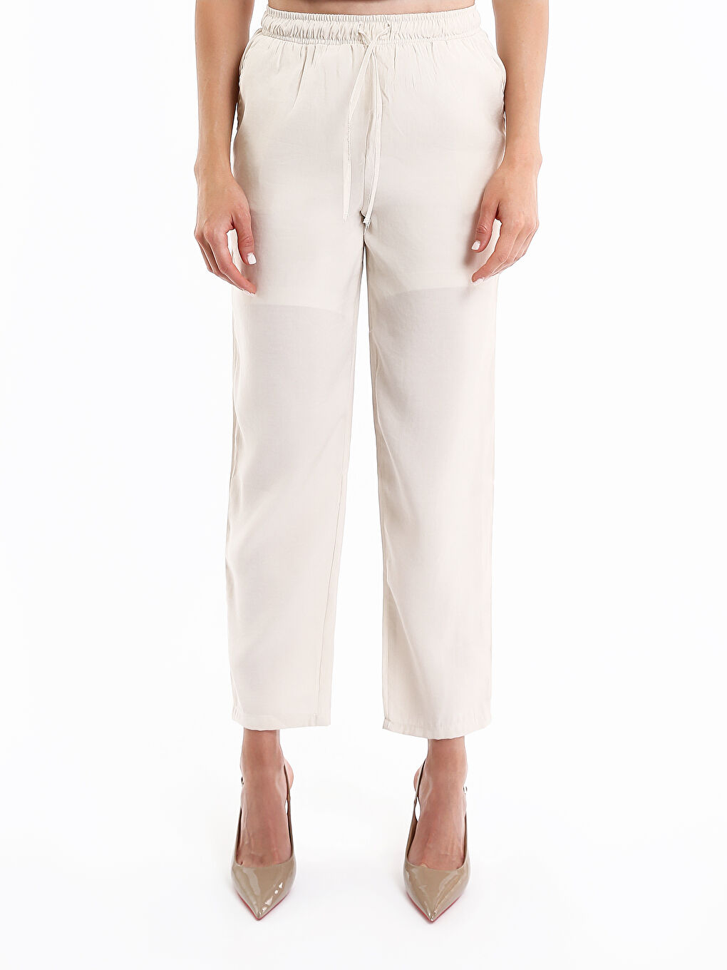 Elasticated Waist Modal Blend Women's Trousers-2